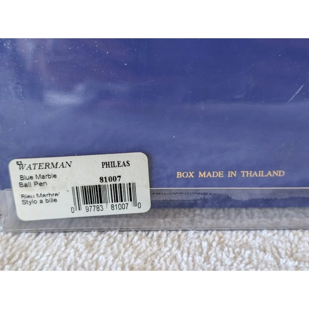 Waterman Phileas Ballpen Blue Gold Marble Ball Pen New in Box Sealed Paris 81007